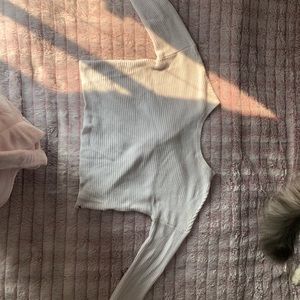 Hollister White Reversible Twist Knitted Sweater